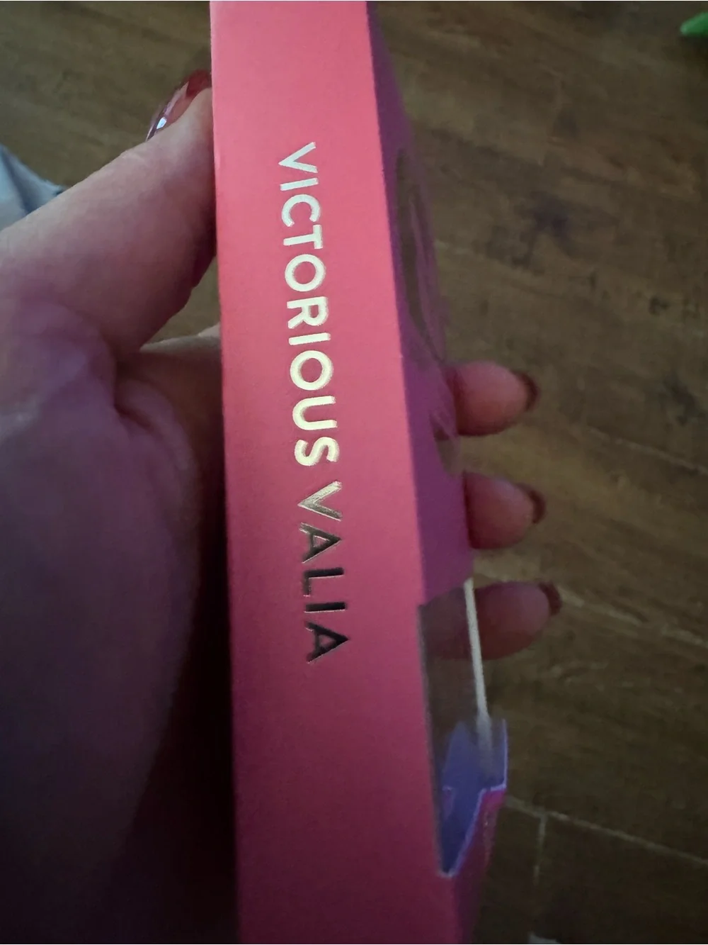 Red Aspen Acrylic press on Nails NEW Victorious Valia pink shiny finish